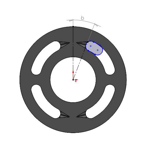 Figure 4. Displacement chamber port overlaps kidney opening completely