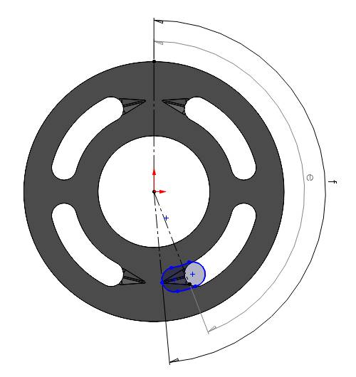 figure 6. displacement chamber port starting point touches the starting of the groove