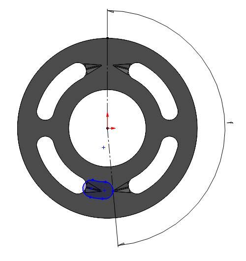 figure 8. displacement chamber port end point touches the starting point of the groove